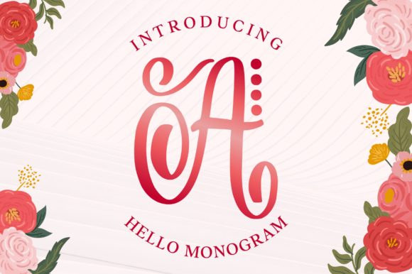 Hello Monogram Font for Romantic and Playful Design